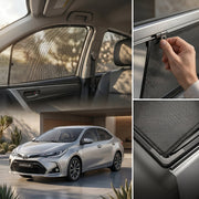Toyota Corolla 2009–2014 Elite Sliding Railing Privacy Curtains – UV Sun Shades (4 Pcs)