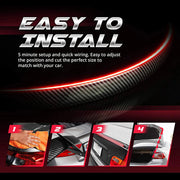 Universal LED Rear Spoiler Carbon Fiber Lip Kit with Brake Light Strip