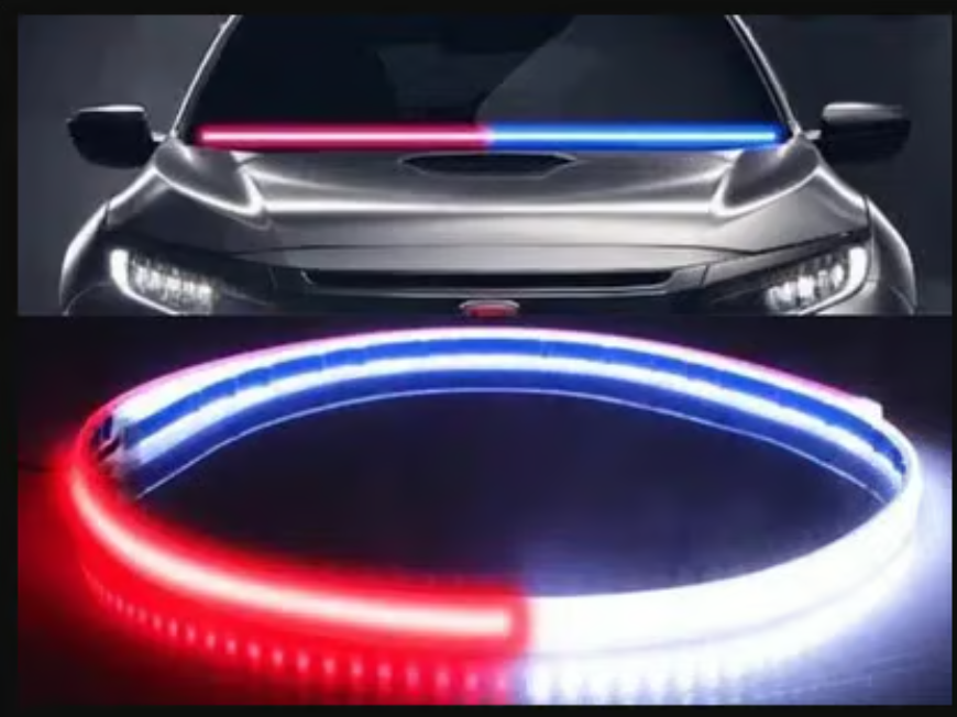Red & Blue LED Dashboard Strip Light for Car Windshield Show Light