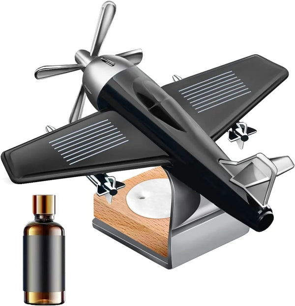 Solar Aeroplane Dashboard Perfume – Rotating Propeller (Black)