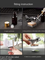Solar Aeroplane Dashboard Perfume – Rotating Propeller (Black)
