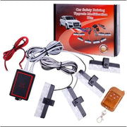 4-in-1 LED Car Strobe Flasher Lights with Remote Control – Grille Warning Light Kit (16 LED, Multi-Color)